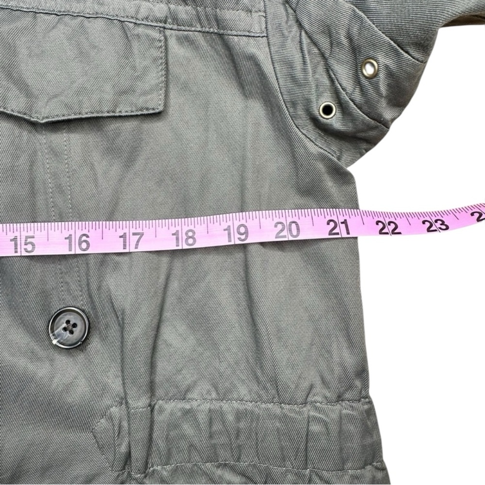 Joie Green Utility Hooded Rain Jacket Size L D0309 - Picture 9 of 14